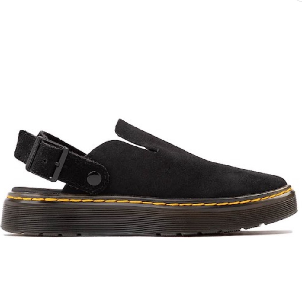 Dr. Martens Black Suede Mules